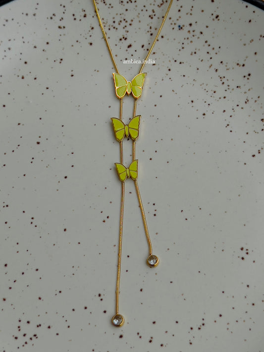 Parrot colour butterfly necklace