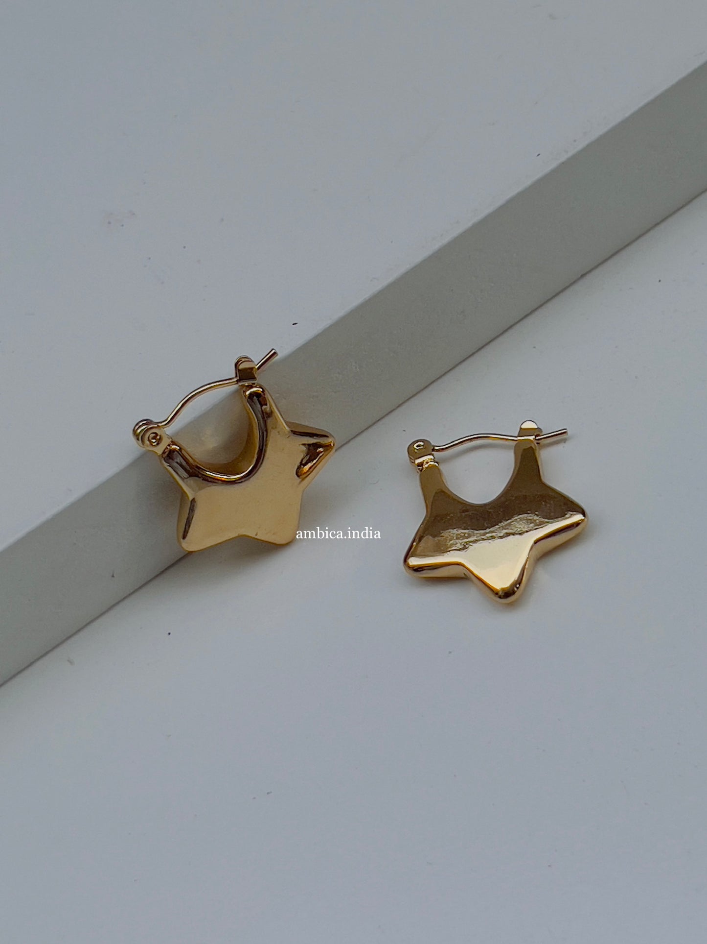 Star hoops 18k gold plated
