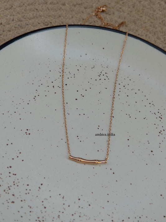 Bamboo necklace rose gold