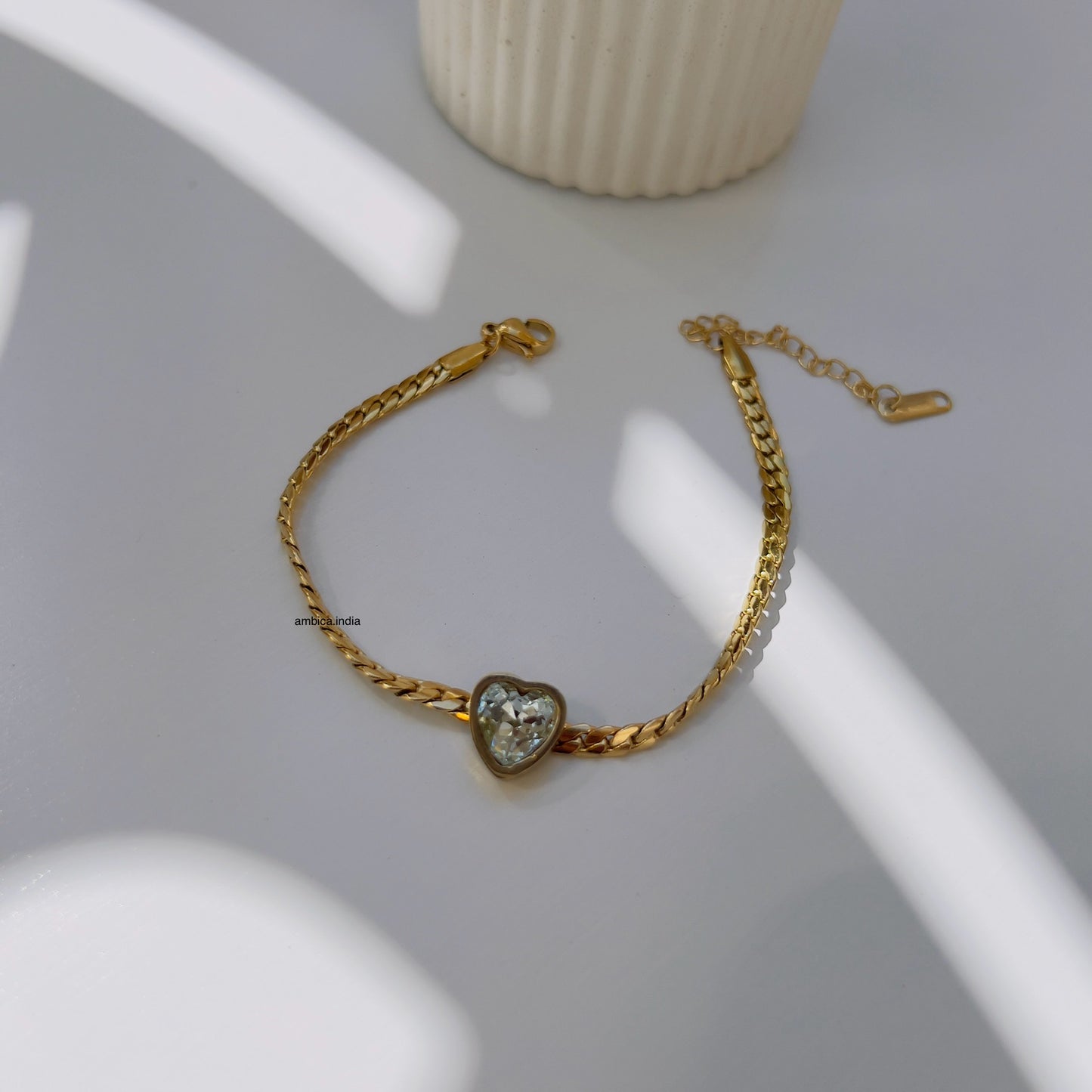 White heart crystal bracelet