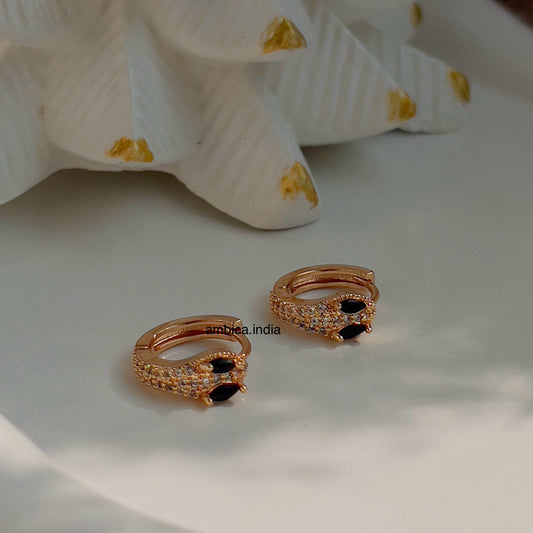 Small black snake earrings
