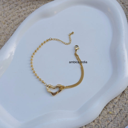 Heart chain bracelet
