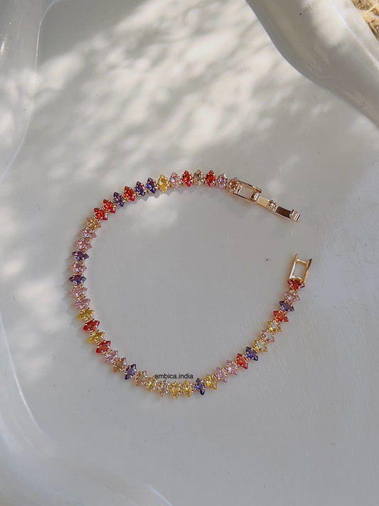 Tennis bracelet multicolour bracelet
