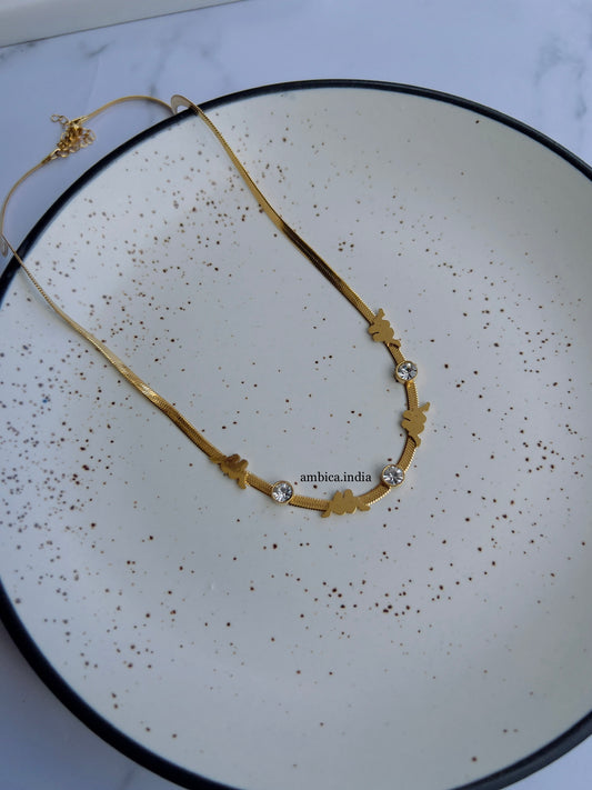 Snake with crystal snake chain