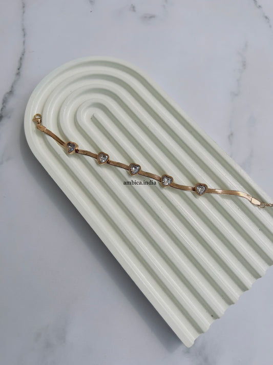White crystal with Snake chain bracelet