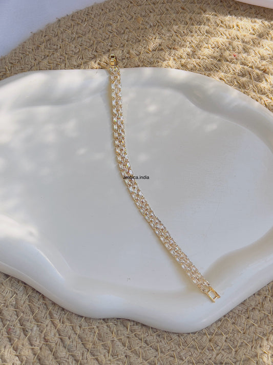 Vintage tennis bracelet gold plated