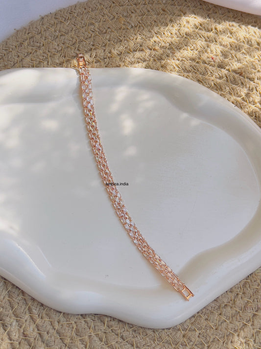 Vintage tennis bracelet rose gold plated