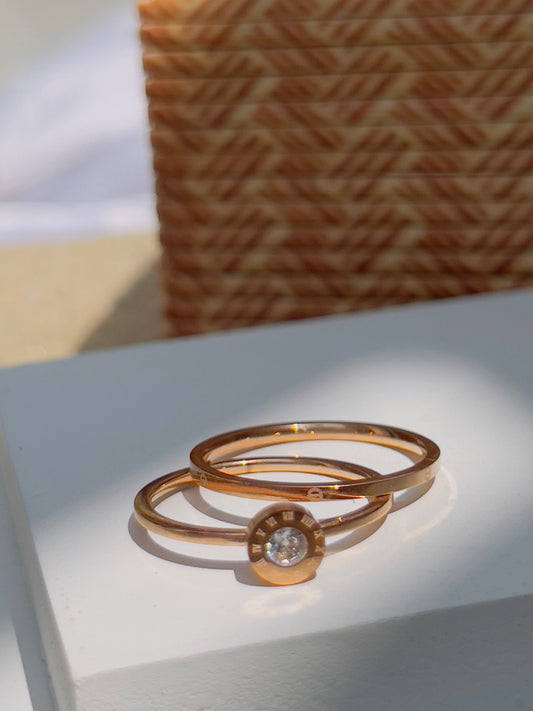 Luxury thin ring set