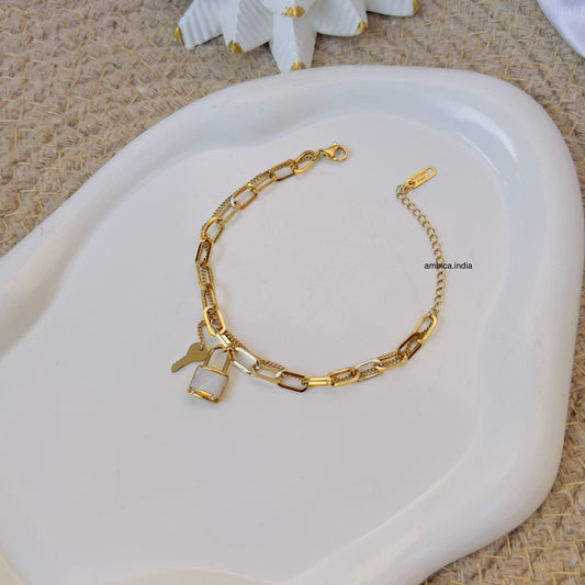 Lock & key charm bracelet
