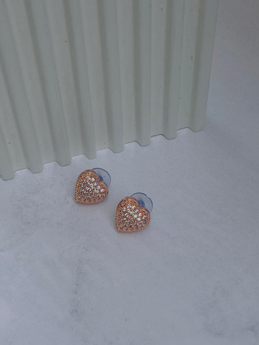 Heart studded earrings