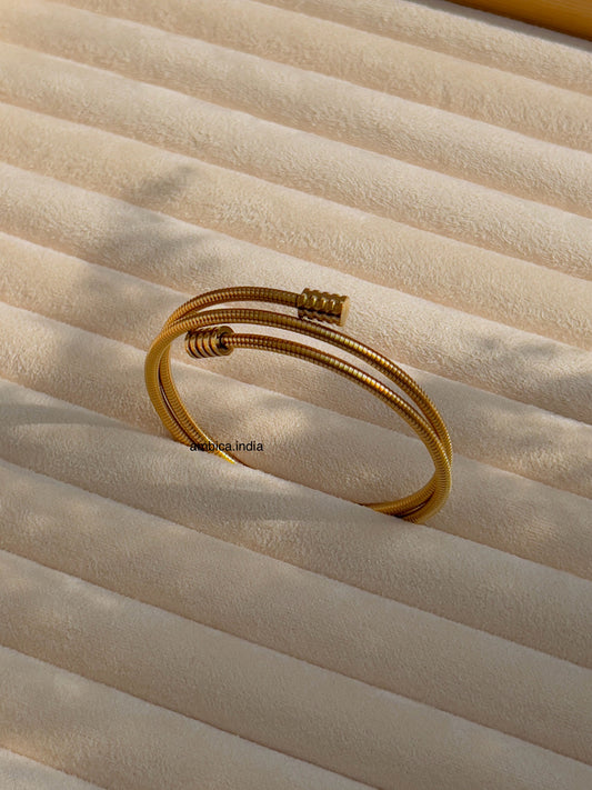 Twisted spiral cable cuff 18k gold plated