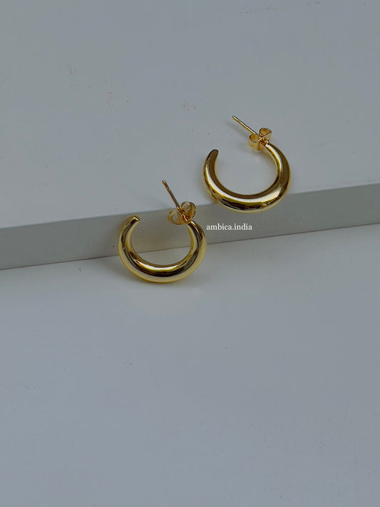 Plain round hoops 18k gold plated