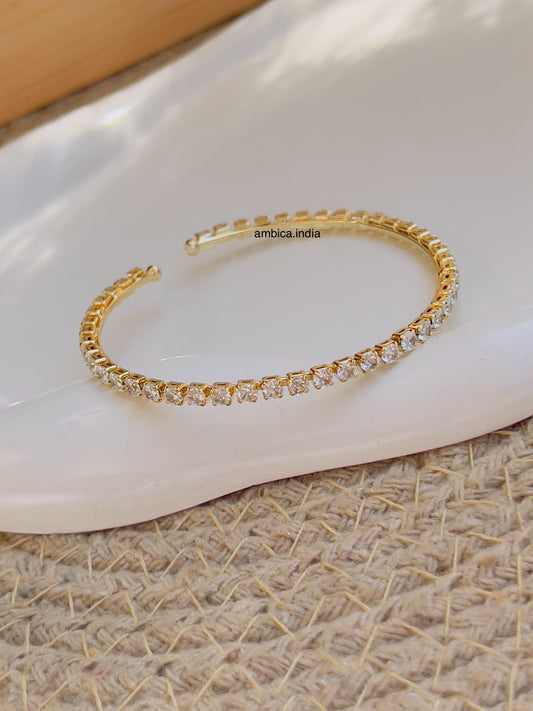 Tennis small round bracelet gold plated