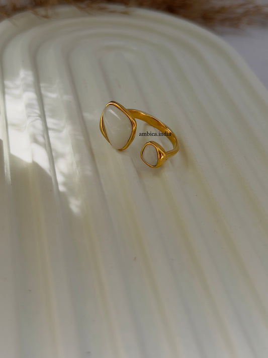 White stone ring