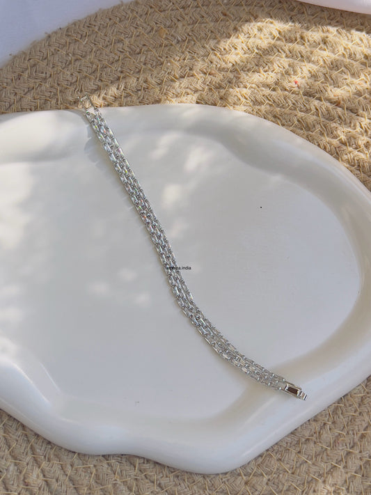 Vintage tennis bracelet silver plated
