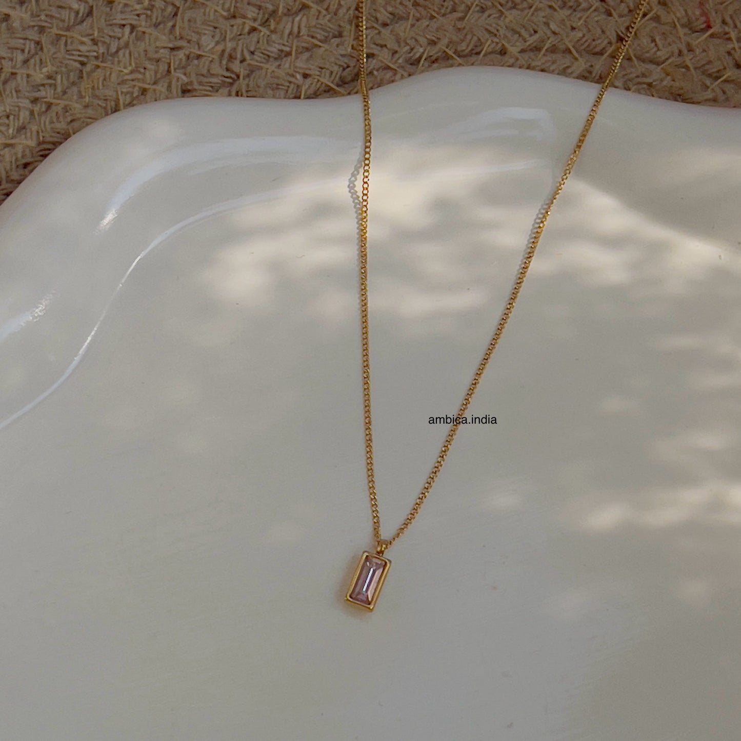 Pink crystal necklace