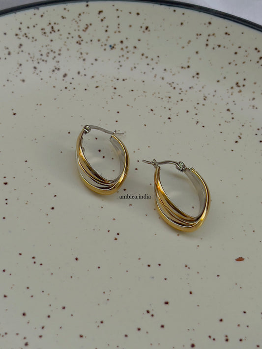 Oval hoops (gold Silver Rose Gold line)