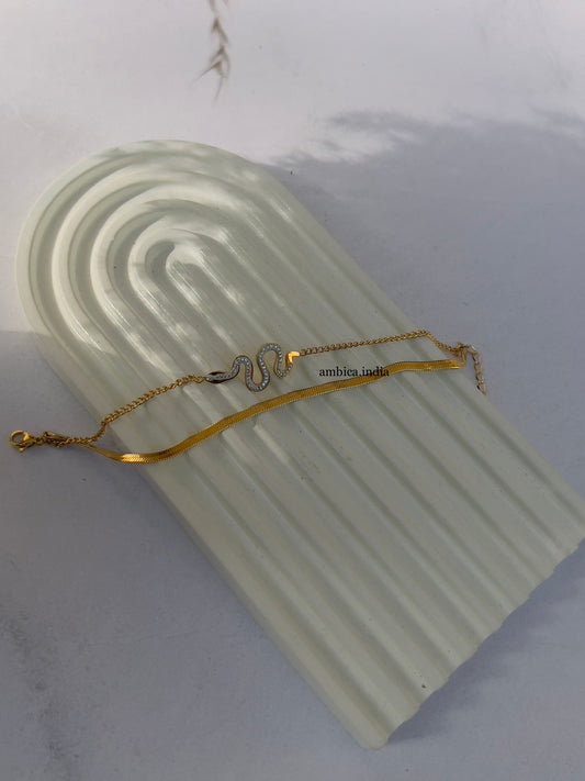 Snake bracelet 18k gold plated