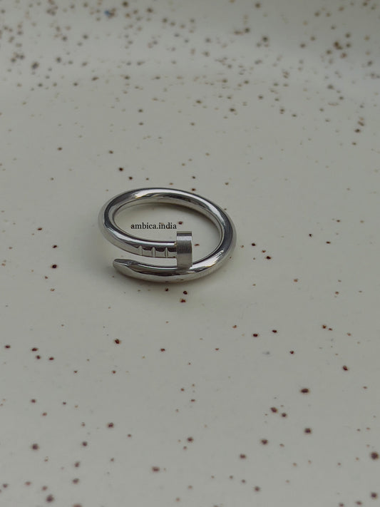 Nail ring silver plated