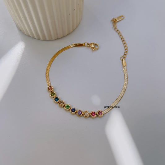 Small round multicolour crystal bracelet