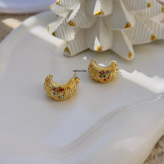 Tiny multicolour crystal earrings