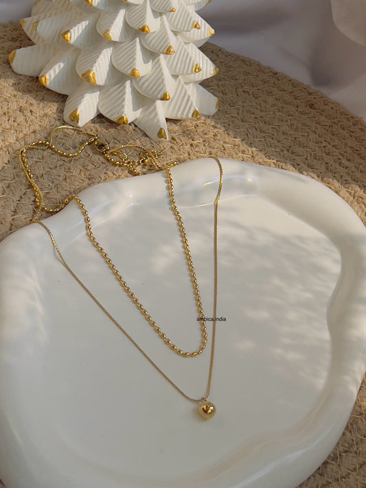 Layerd mini ball necklace 18k gold plated