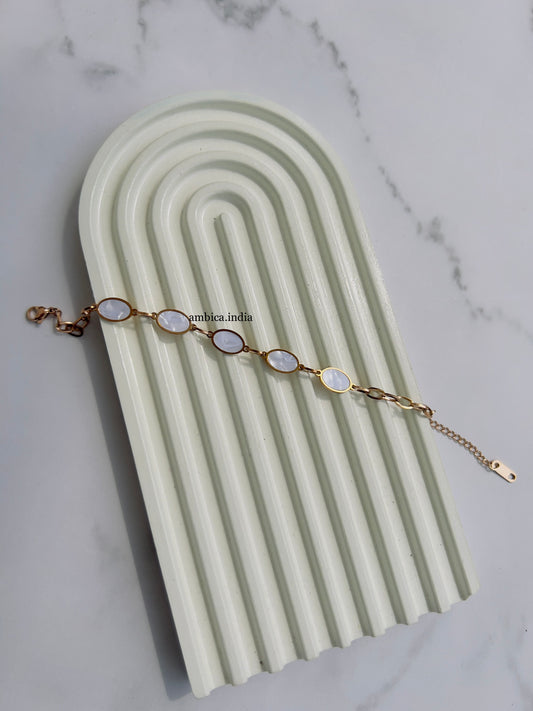 White oval shape bracelet