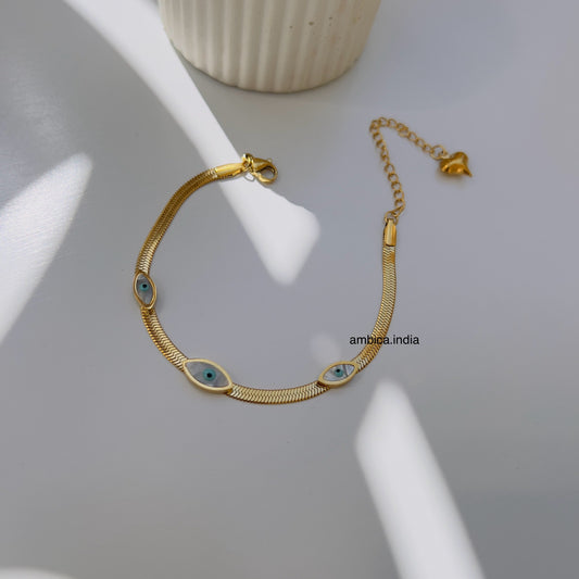 Evil eye snake chain bracelet