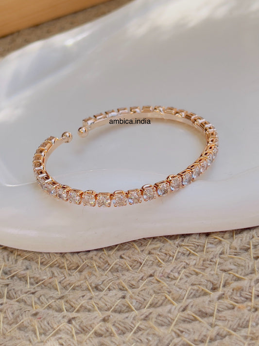 Tennis bracelet rose gold plated