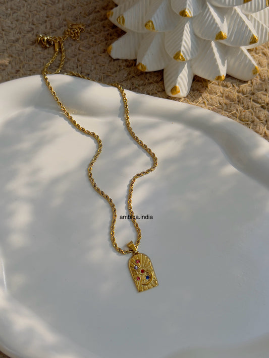 Moon with crystal necklace