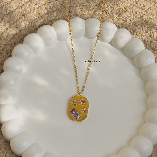 Crystal rectangle necklace