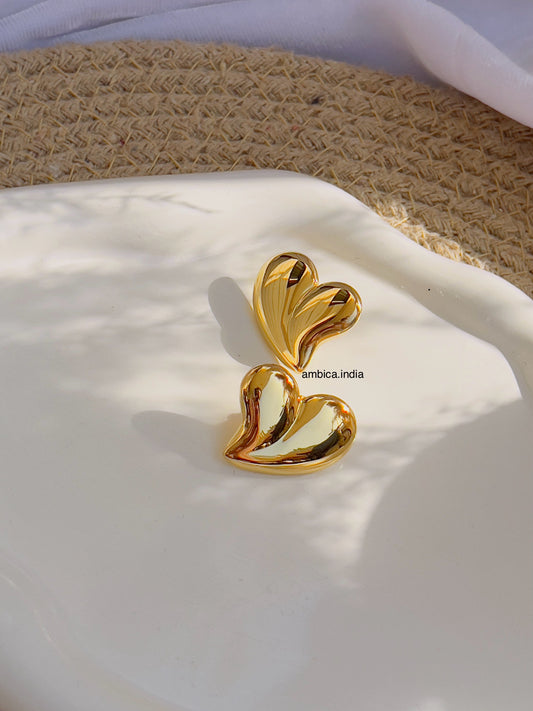 Heart earrings big size