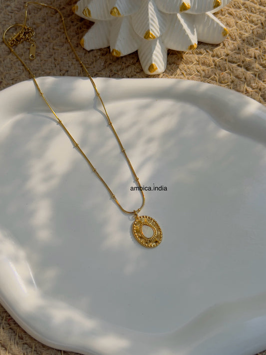 white stone necklace