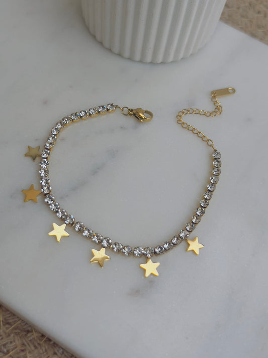 Crystal with star bracelet