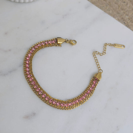 Pink crystal bracelet