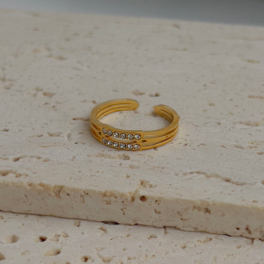 Tiny crystal studded ring