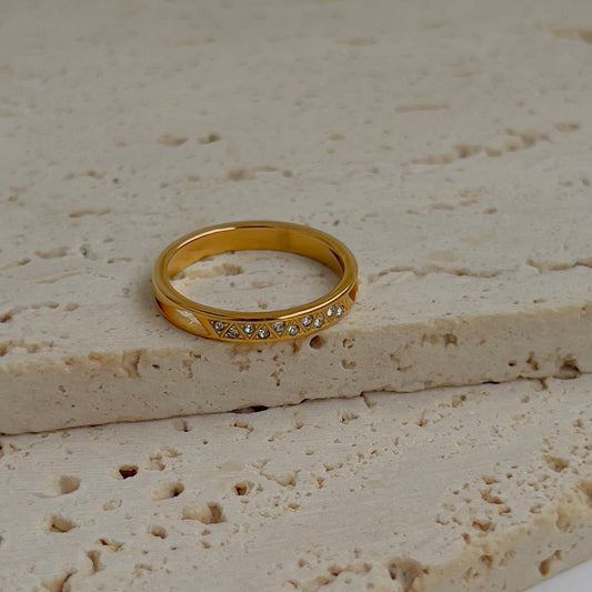 Tiny crystal studded thin ring