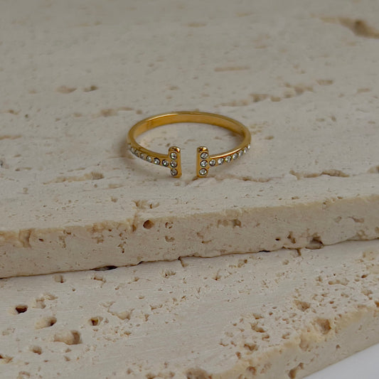Tiny crystal studded thin ring