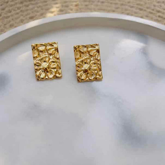 Square flower earrings