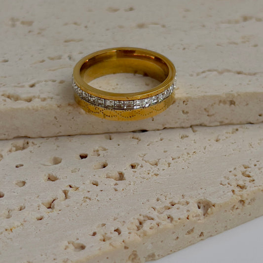Crystal band ring