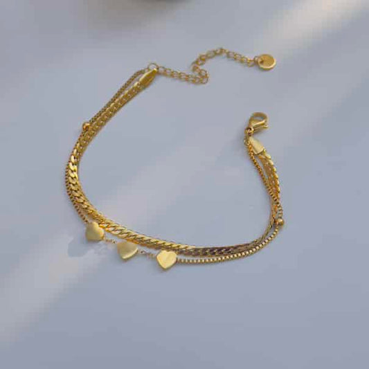 Heart with snake chain bracelet
