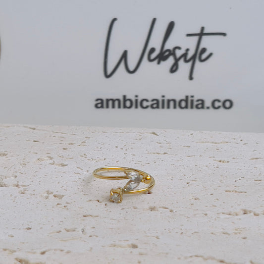 Leaf cross white ring