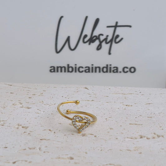 Tiny pink heart ring