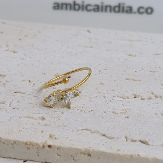 White crystal cross ring
