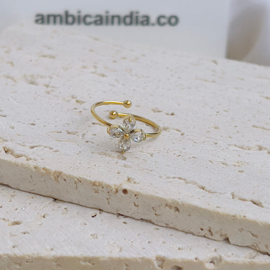 White flower ring