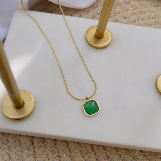Green stone necklace
