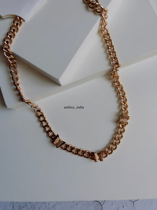Butterfly with link chain necklace