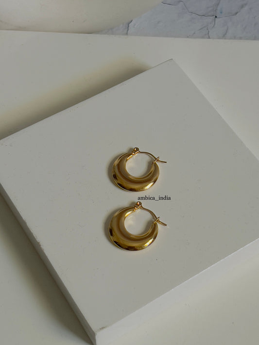Dull Gold plated hoops