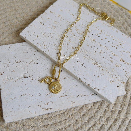 Link chain with charms necklace