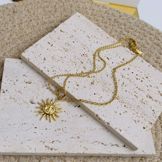 Sun charm necklace